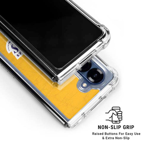 NBA Los Angeles Lakers Distressed Galaxy Z Fold6 Clear Case